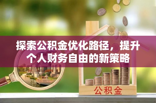 斗六探索公积金优化路径，提升个人财务自由的新策略